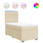 vidaXL Sommier à lattes de lit avec matelas Crème 80x200 cm Tissu