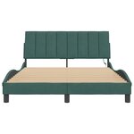 vidaXL Cadre de lit avec LED sans matelas Hanko vert foncé 140x200 cm velours