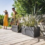 Jardinière 63 L à roulettes  extérieur ou intérieur - 78 x 39 x hauteur 39 cm - Gris anthracite