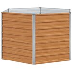 vidaXL Jardin surélevé Marron Clair 129 x 129 x 77 cm Acier galvanisé