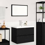 vidaXL Ensemble de mobilier de salle de bain 3 Pièces Chêne noir