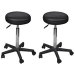 vidaXL Tabourets de bureau lot de 2 Noir 35 5x84 cm Similicuir