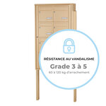 Bloc collectif leabox.com  2x4  grade 3  simple face  Extérieur  fixation sur pieds à sceller  Beige RAL 1001 finition brillante