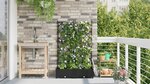vidaXL Jardinière de jardin avec treillis 2 Pièces Noir 80x40x125.5 cm