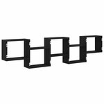 vidaXL Étagère cube murale 5 compartiments noir bois d'ingénierie