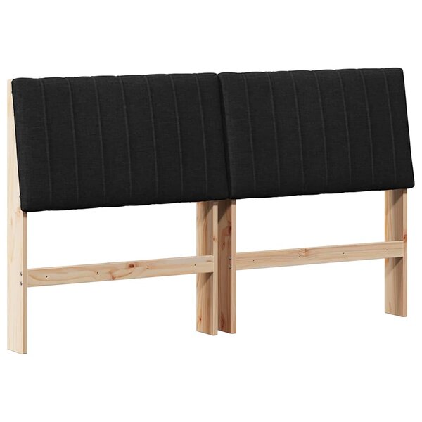 vidaXL Tête de lit capitonnée Noir 160 cm Pin massif