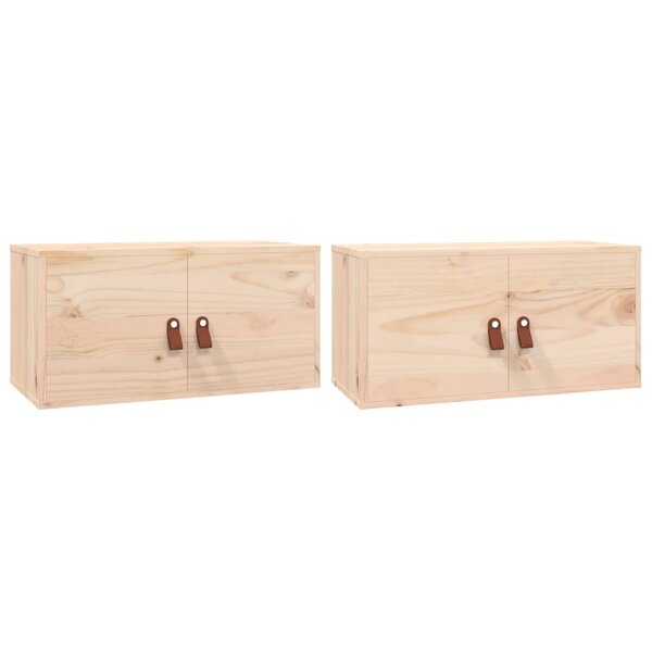 vidaXL Armoires murales 2 Pièces 60x30x30 cm Bois de pin massif