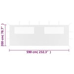 vidaXL Paroi latérale de belvédère avec fenêtres 6x2 m blanc