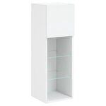vidaXL Meuble TV avec lumières LED blanc 30 5x30x90 cm