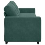 Canapé 3 places vidaXL Vert Foncé 180 cm en Velours