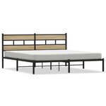 vidaXL Cadre de lit en métal sans matelas chêne sonoma 180x200 cm