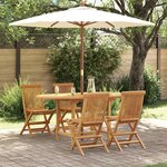 vidaXL Ensemble de salle à manger pour jardin 5 Pièces Marron