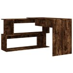 vidaXL Bureau d'angle Chêne fumé 200x50x76 cm Bois d'ingénierie