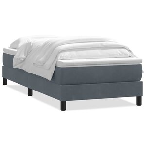 vidaXL Sommier à lattes de lit et matelas gris foncé 80x220 cm velours