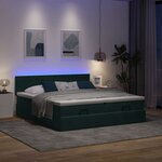 VidaXL Cadre de lit ottoman avec matelas vert foncé 180x200cm velours
