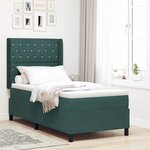 vidaXL Lit à ressorts avec tête de lit Vert foncé 90 x 200 cm Velours