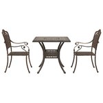 vidaXL Ensemble de tables de jardin 3 Pièces Bronze Aluminium coulé