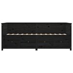 vidaXL Lit de jour Noir 80x200 cm Bois de pin massif