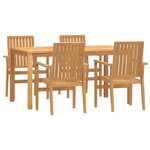 vidaXL Ensemble à manger de jardin 5Pièces Bois de teck massif