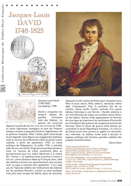 Document philatélique - Jacques-Louis David (1748-1825)