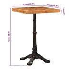 vidaXL Table bistrot Marron 50 x 50 x 76 cm Bois d'Acacia Massif