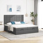 VidaXL Cadre de lit ottoman avec matelas gris foncé 160x200cm tissu
