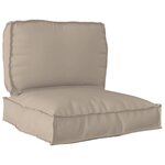 vidaXL Set de coussins de palette 2 Pièces Taupe Tissu Oxford