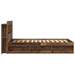 vidaXL Cadre de lit avec rangement Bois ancien 90 x 190 cm