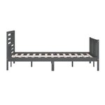 vidaXL Cadre de lit sans matelas gris bois massif 200x200 cm