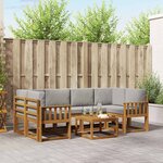 vidaXL Ensemble de canapés d'extérieur 7 pc Gris Naturel et Clair