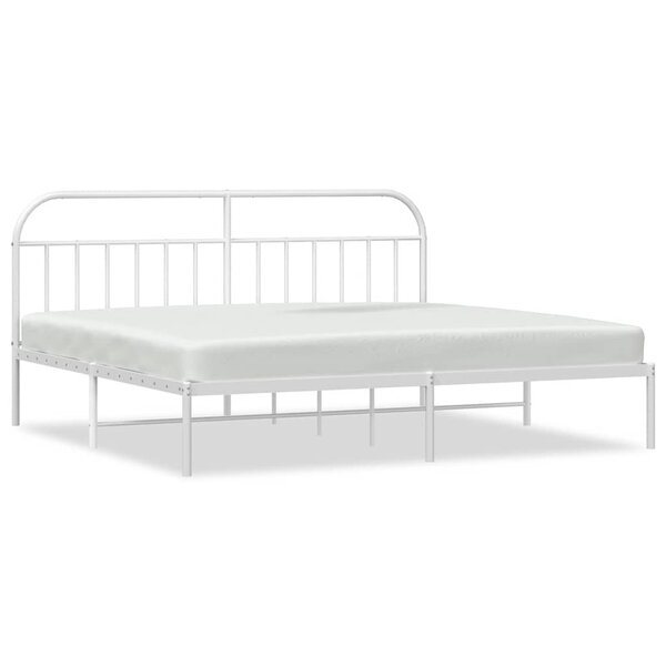 vidaXL Cadre de lit métal sans matelas et tête de lit blanc 193x203 cm