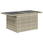 vidaXL Salon de jardin 8 Pièces avec coussins gris clair résine tressée