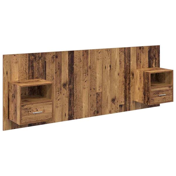 vidaXL Tête de lit avec armoire 3 Pièces Bois Ancien Bois d'ingénierie