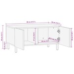 vidaXL Table basse noir 80x50x40 cm bois de manguier massif brut