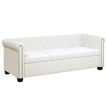 vidaXL Canapé Chesterfield à 3 places cuir synthétique blanc