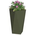 vidaXL Jardinière 2 Pièces Vert olive 40 x 40 x 75 cm Acier
