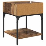 vidaXL Table de chevet 2 Pièces Bois ancien 40 x 40 x 50 cm