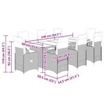 vidaXL Ensemble de bistro de jardin 9 Pièces coussins gris poly rotin