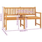 vidaXL Banc de jardin 3 places avec table 150 cm bois de teck massif
