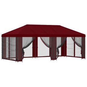 vidaXL Abri de jardin avec parois 6 x 3 m Bordeaux Polyester et Acier