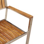 vidaXL Chaises de jardin empilables 2 Pièces en bois d'acacia et acier inoxydable