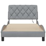 vidaXL Cadre de lit avec LED sans matelas gris clair 100x200 cm tissu