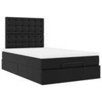 VidaXL Cadre de lit ottoman avec matelas noir 120x200 cm similicuir