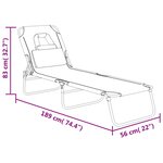 vidaXL Chaise longue pliante taupe tissu oxford acier enduit de poudre