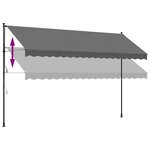 vidaXL Auvent rétractable anthracite 400x150 m tissu et acier