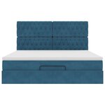 VidaXL Cadre de lit ottoman avec matelas bleu foncé 180x200 cm velours