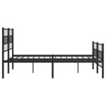vidaXL Cadre de lit métal sans matelas avec pied de lit noir 120x200cm