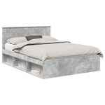 vidaXL Cadre de lit Béton 140 x 200 cm Bois d'ingénierie