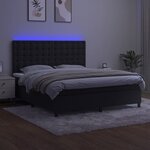 vidaXL Sommier à lattes de lit matelas et LED Noir 180x200 cm Velours