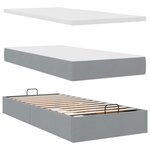 vidaXL Lit ottoman avec matelas gris clair 100x200 cm tissu